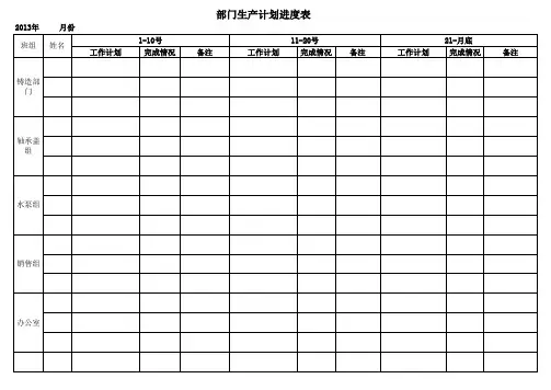 车间生产计划进度表