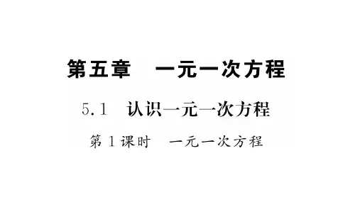 5.1〓认识一元一次方程