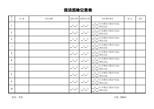 2.保洁巡查记录表