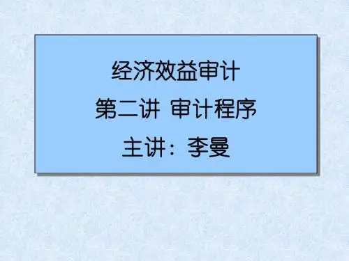 第二讲 审计程序