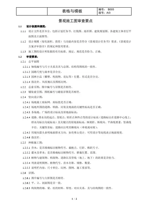 景观施工图审查要点