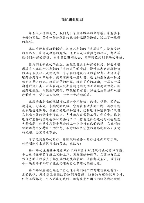 我的职业规划  建筑行业