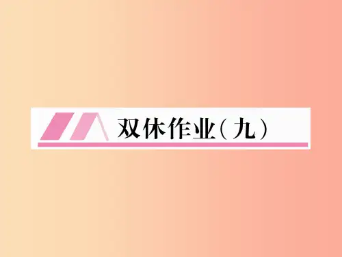 2019年九年级语文上册 双休作业九习题课件 新人教版PPT