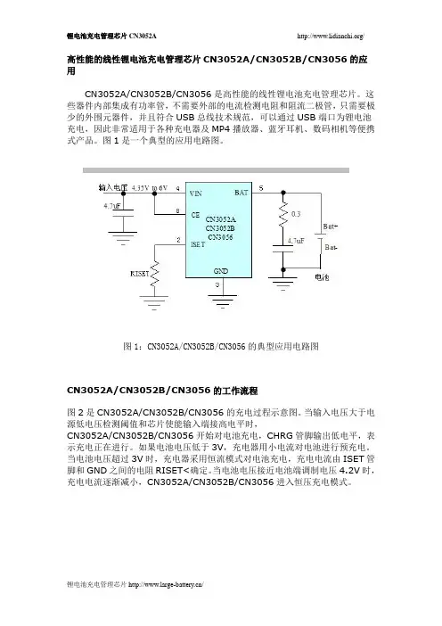 锂电池充电管理芯片CN3052A