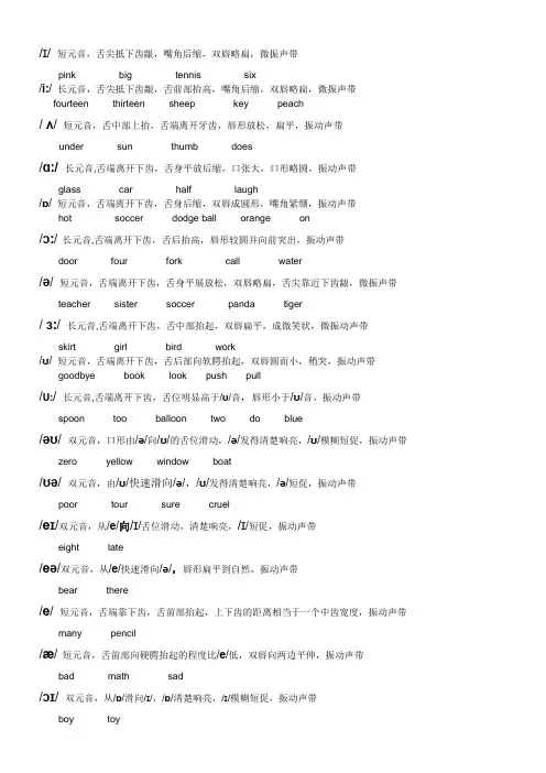 48个国际英语音标标准发音