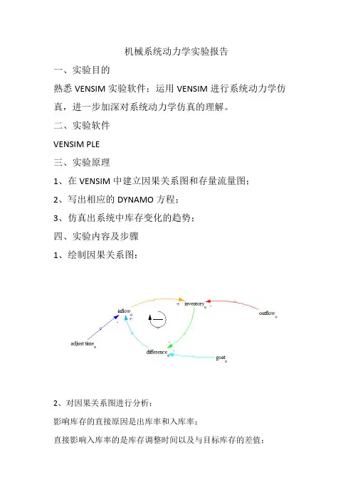 系统动力学 实验报告