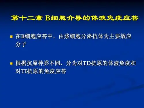 B细胞介导的体液免疫应答