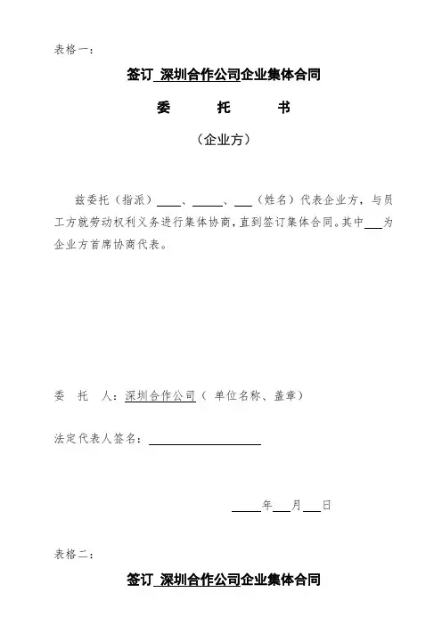 企业集体合同文书范本