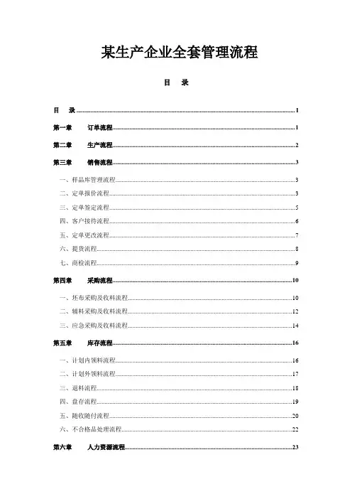 某生产企业管理流程大全