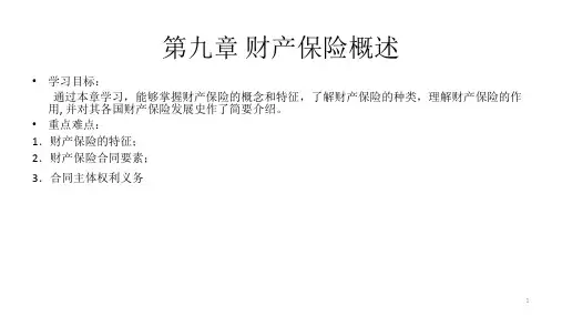 第九章 财产保险概述  《保险学》PPT课件  《保险学》PPT课件