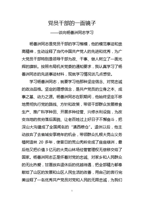 2学习杨善洲先进事迹心得体会
