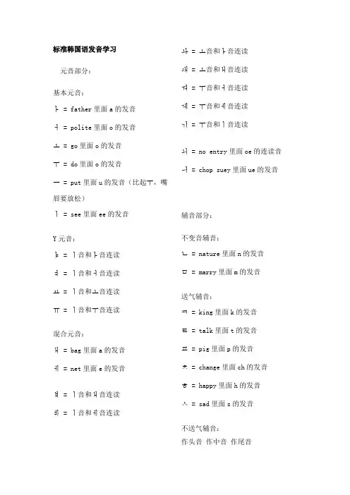 标准韩国语发音学习