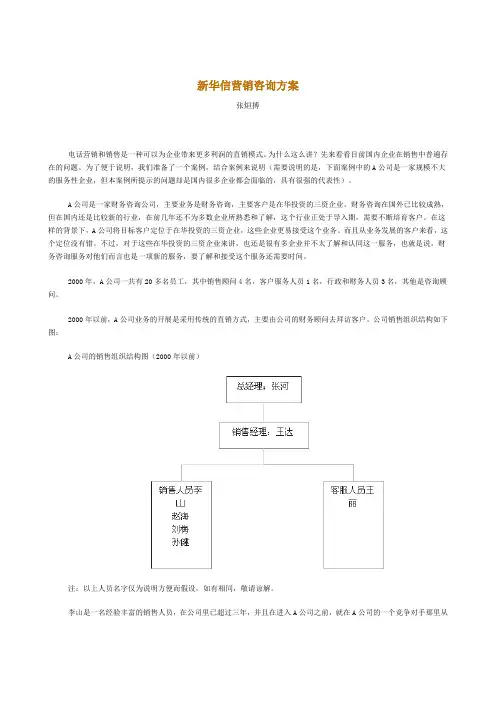 新华信营销咨询方案