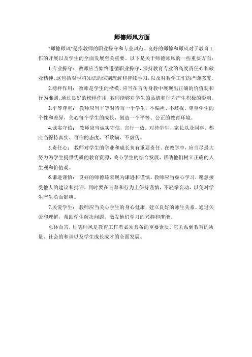 师德师风方面