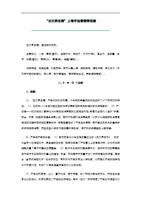 上海市场营销策划案