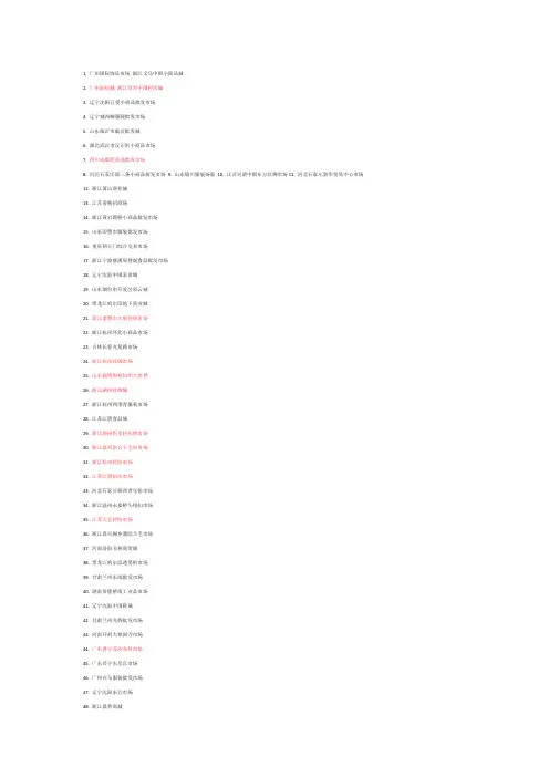 全国50大批发市场排名分析