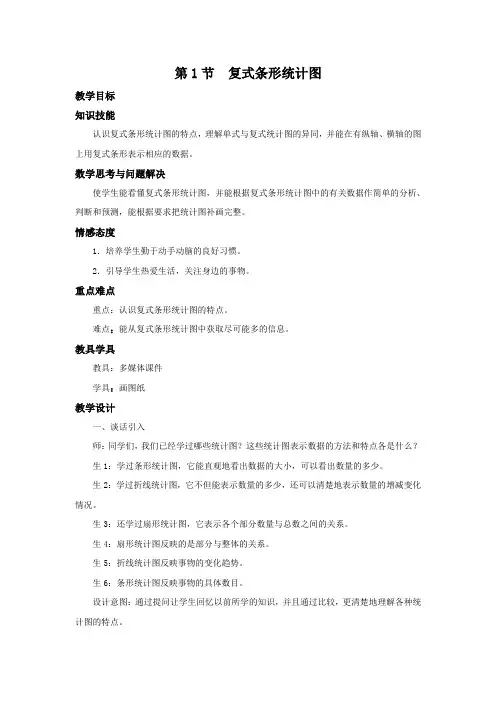 北师大版数学五年级下册《复式条形统计图》名师教案