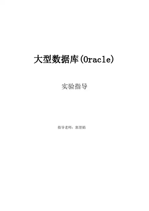 实验指导书《大型数据库(Oracle)》