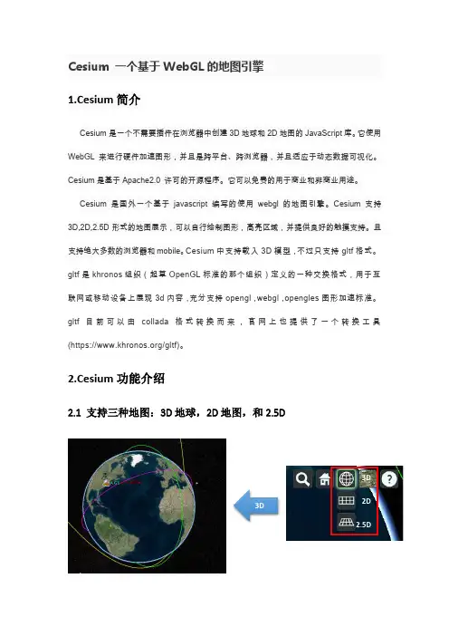 Cesium功能介绍