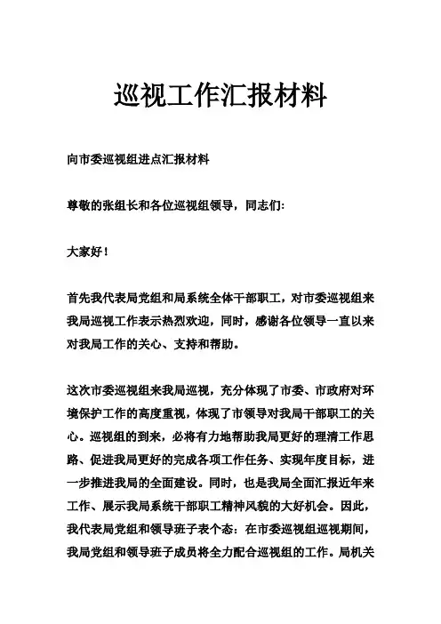 巡视工作汇报材料