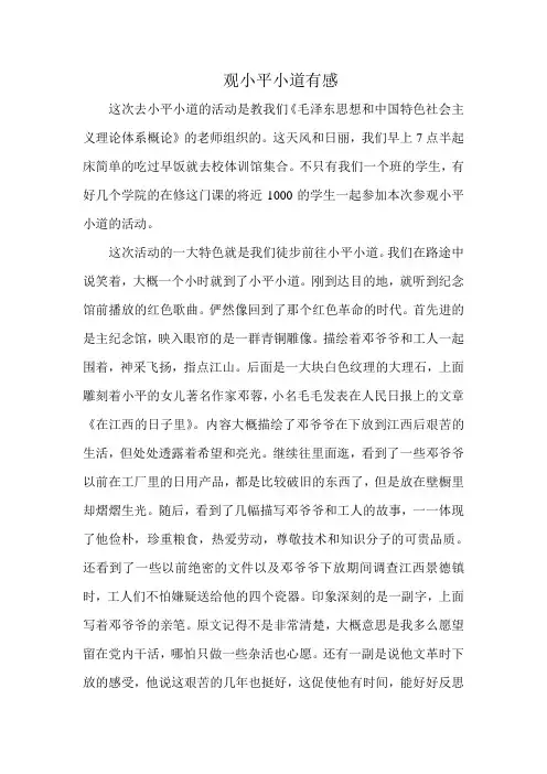 观小平小道有感