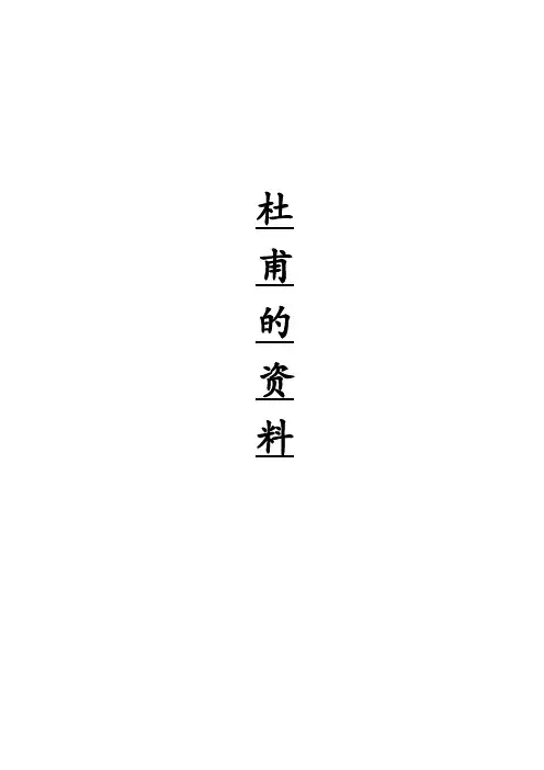 杜甫资料