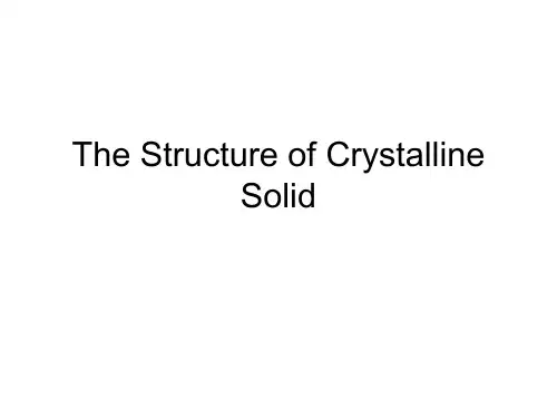 The Structure of Crystalline Solid