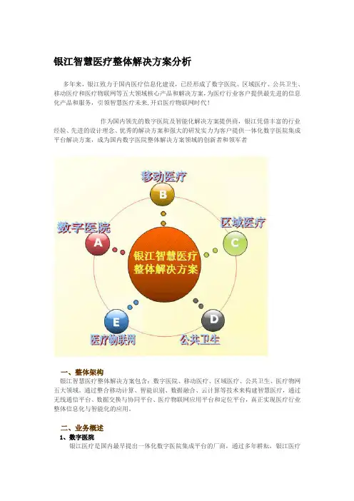 银江智慧医疗整体解决方案分析