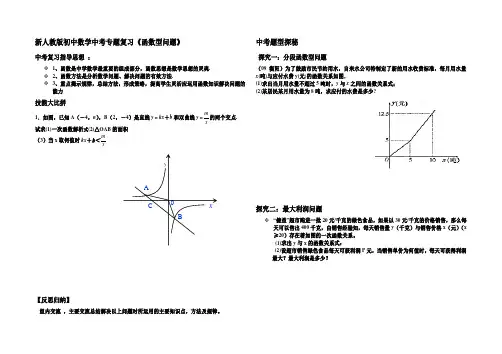 初中数学中考专题复习《函数型问题》