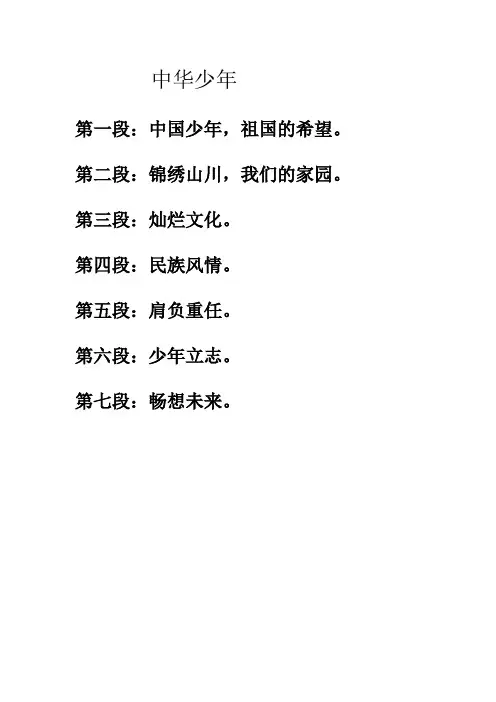 中华少年段意