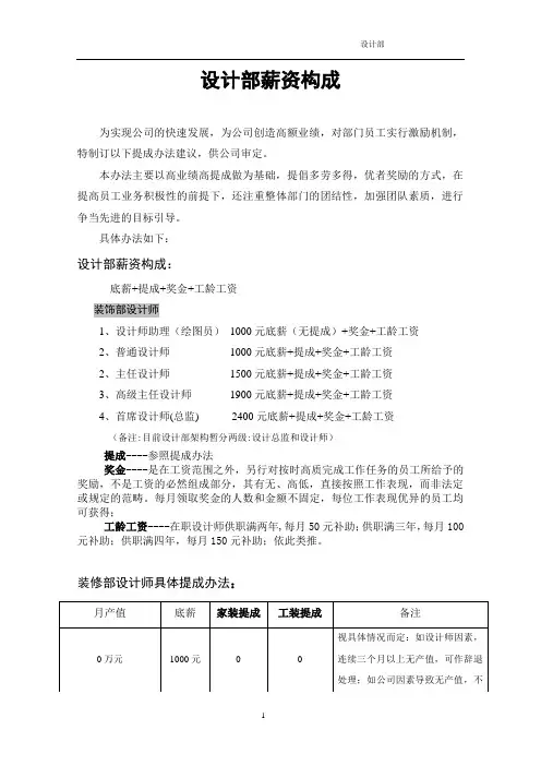 设计师薪酬方案