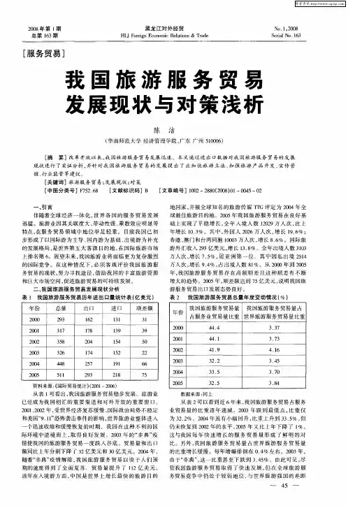 我国旅游服务贸易发展现状与对策浅析