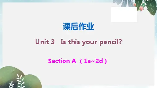 七年级英语上册Unit3Isthisyourpencil课后作业课件新版人教新目标版