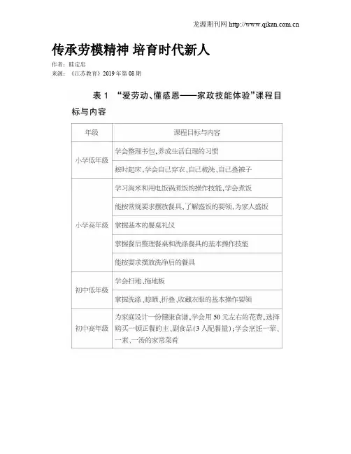 传承劳模精神 培育时代新人
