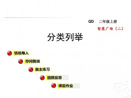 2017秋青岛版数学二年级上册智慧广场二《分类列举》ppt课件