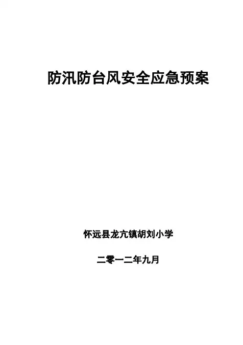 防汛防台风安全应急预案