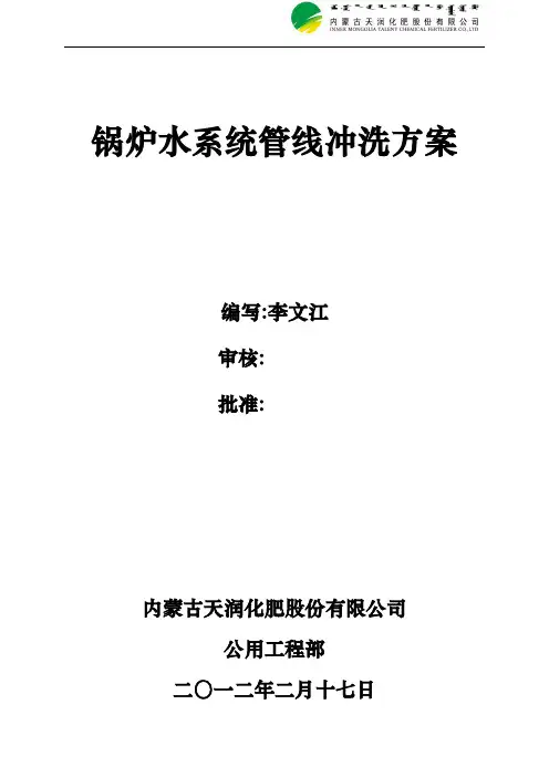 锅炉水系统管线冲洗方案