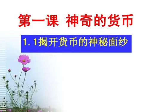 思想政治经济生活第一单元第一课第一框“揭开货币的神秘面纱”教学课件