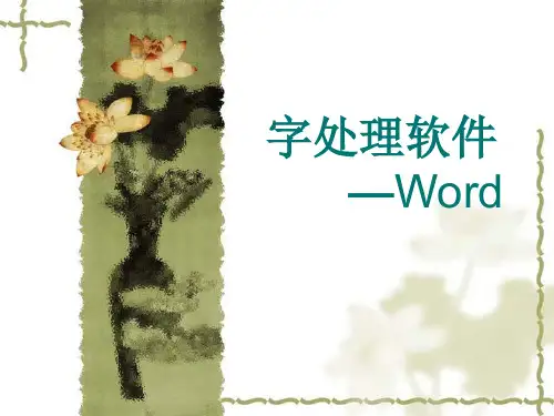 1-字处理软件及基本操作