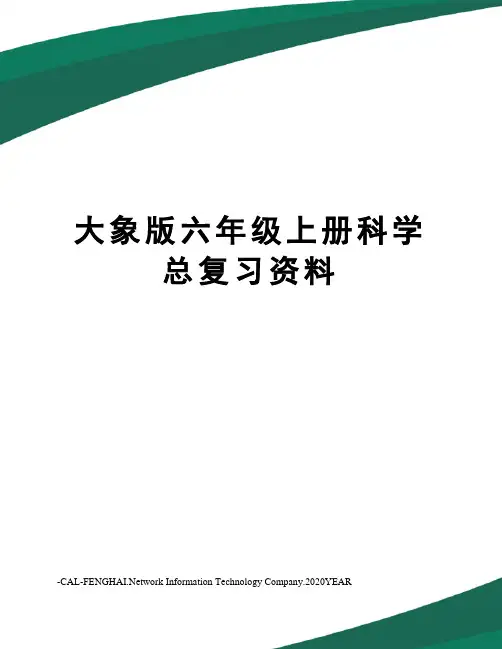大象版六年级上册科学总复习资料