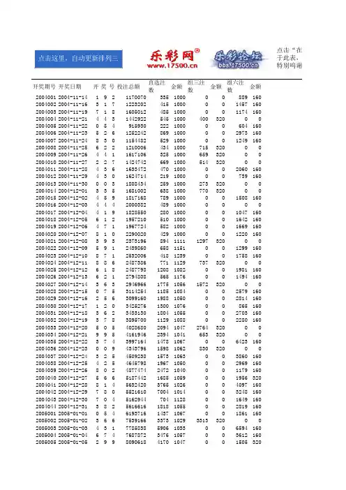 排列三·书籍自动更新