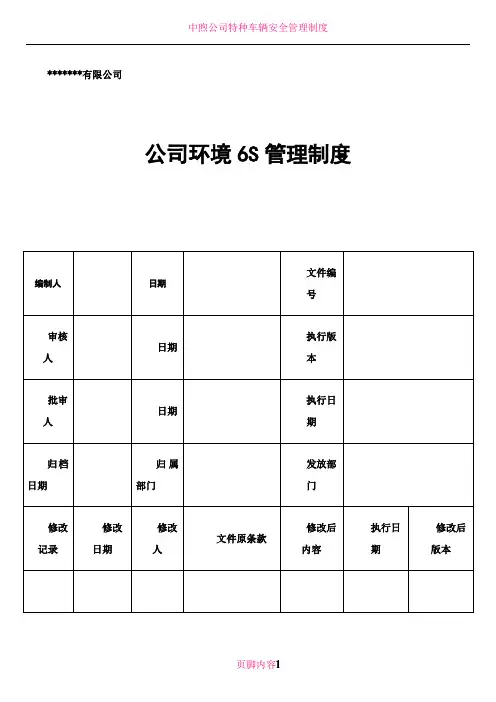 公司环境6S管理制度