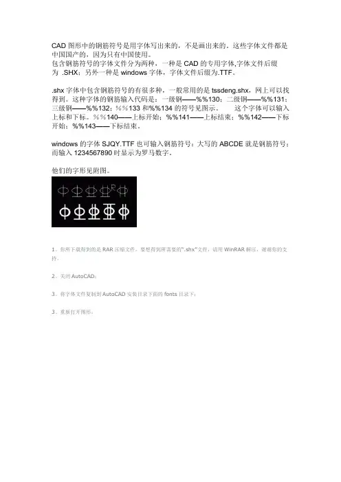 CAD中插入钢筋符号的方法