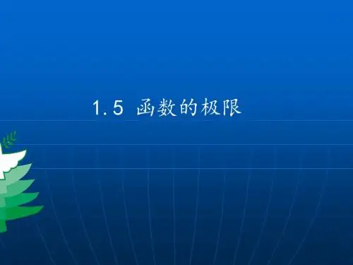 大学数学(高数微积分)函数极限(课堂讲解)