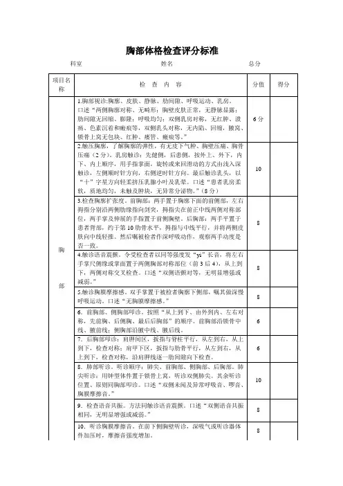 胸部体格检查