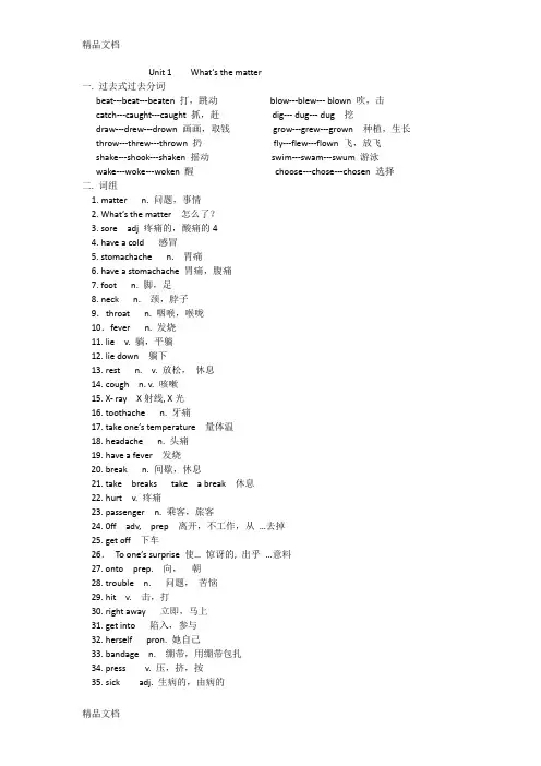 八年级下册英语unit 1-5  单词 词组 句型复习课程