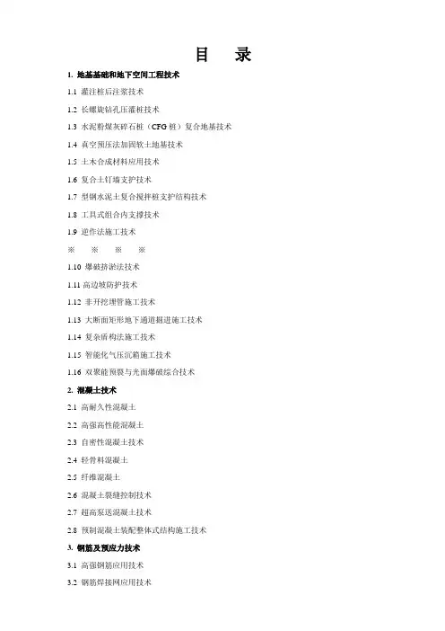 建筑业十项新技术2010版