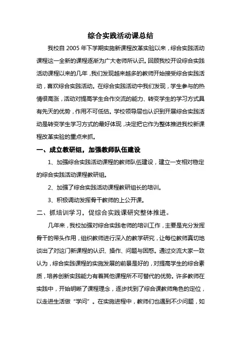 综合实践活动总结