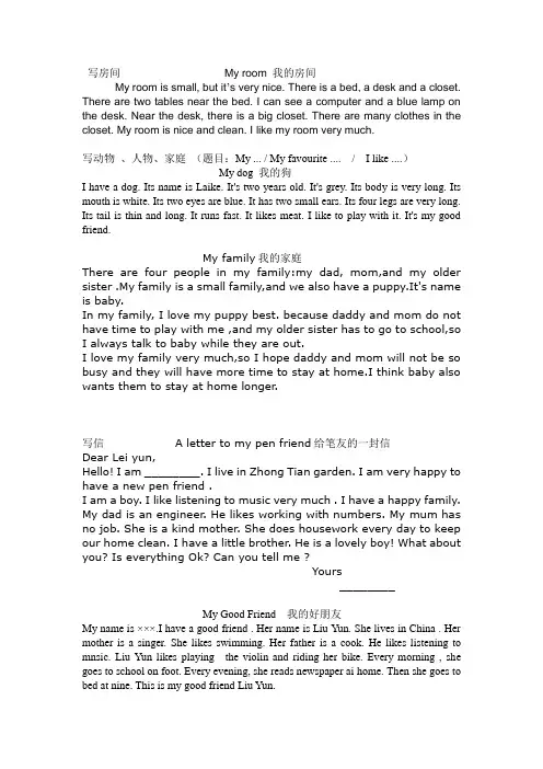 英语小升初作文范文