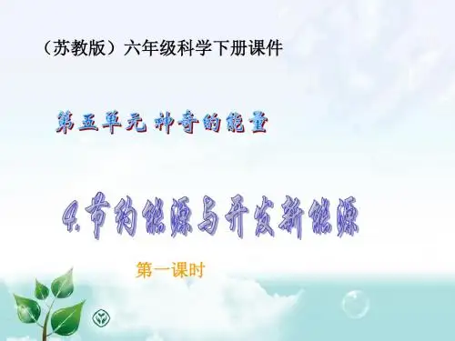 苏教版六年级科学下册课件   节约能源与开发新能源